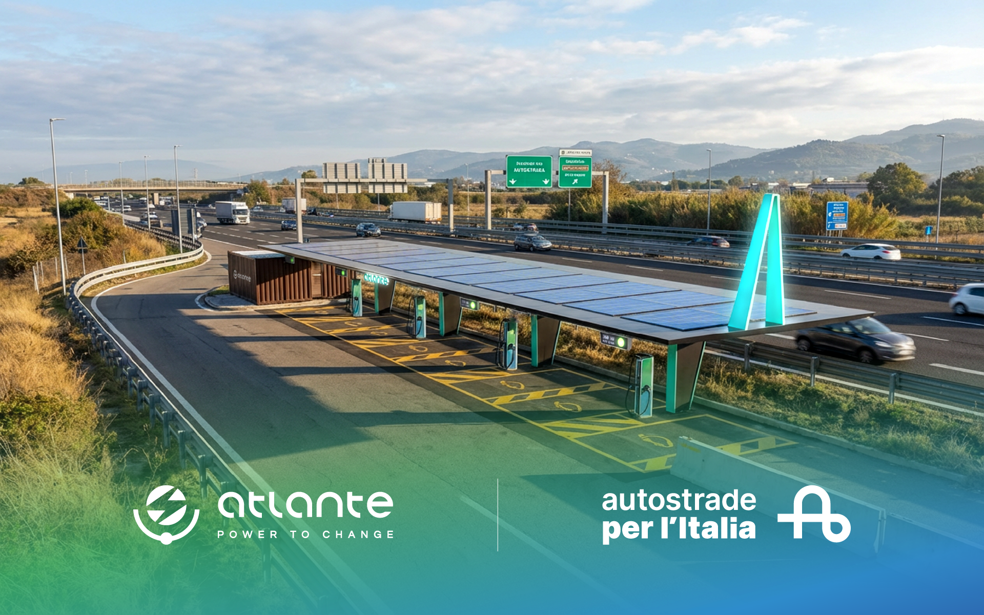 Atlante rafforza la rete di ricarica elettrica in autostrada e supera 120 punti di ricarica ultra-fast